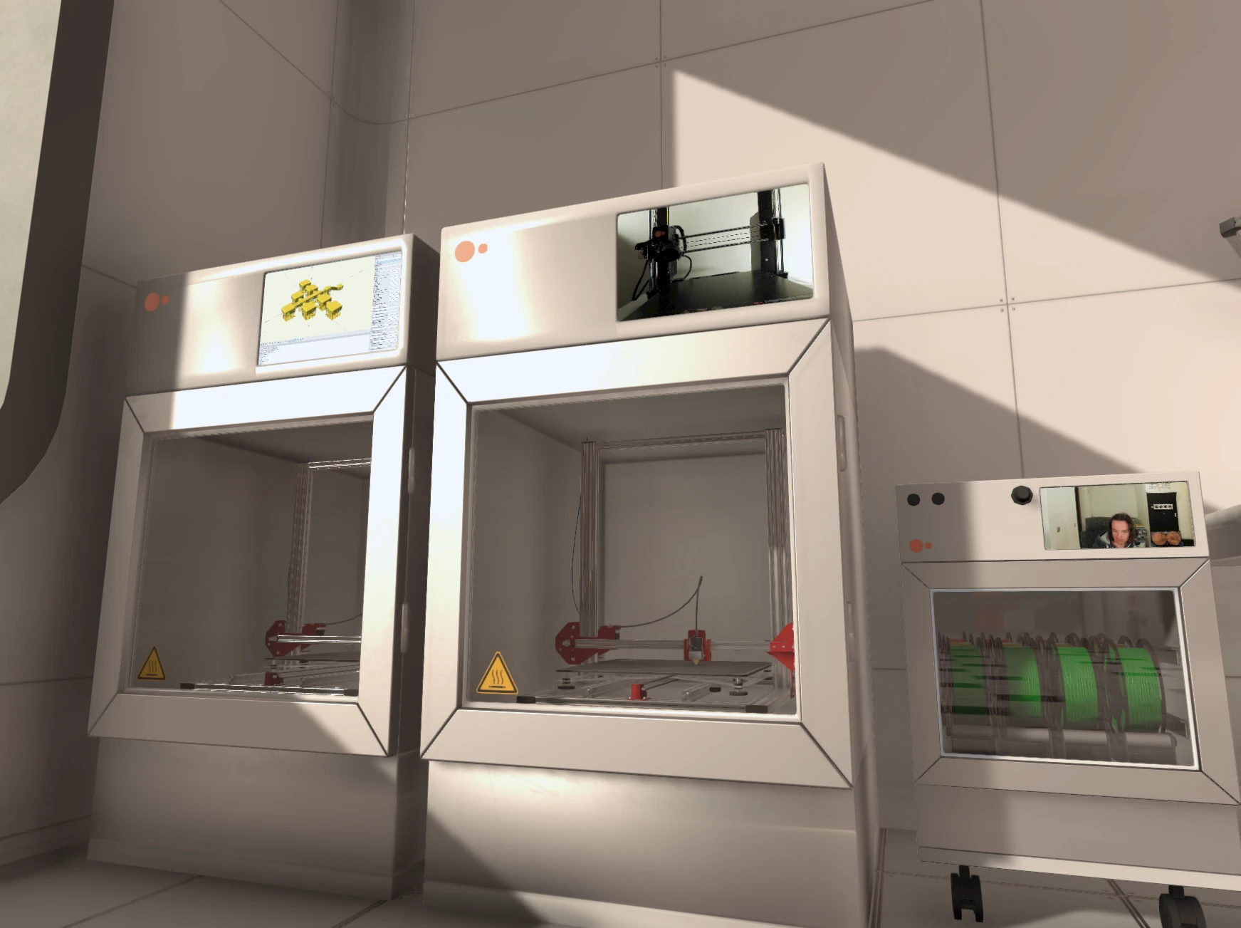 Additive fabrication systems operating inside Mars Research Facility A01